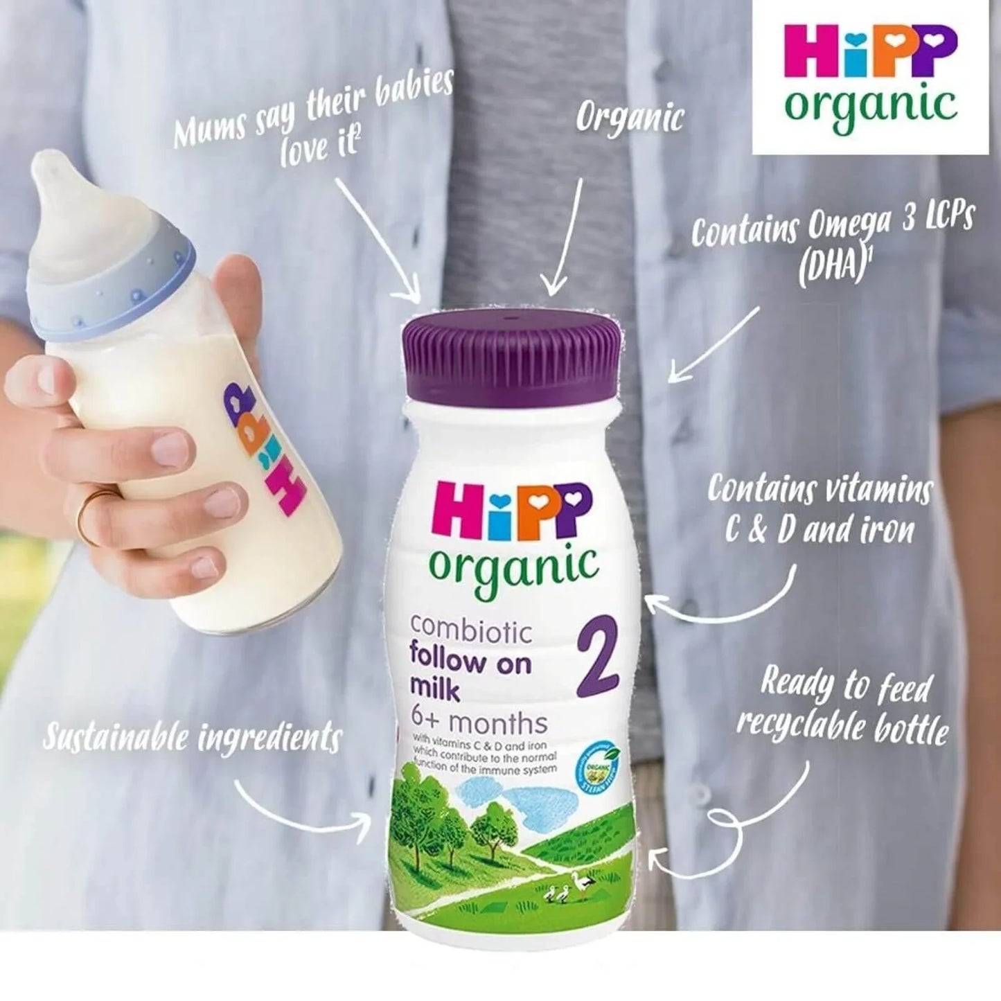 HiPP Organic 2 Follow On Ready to Feed Liquid Milk 6+ months 200ml