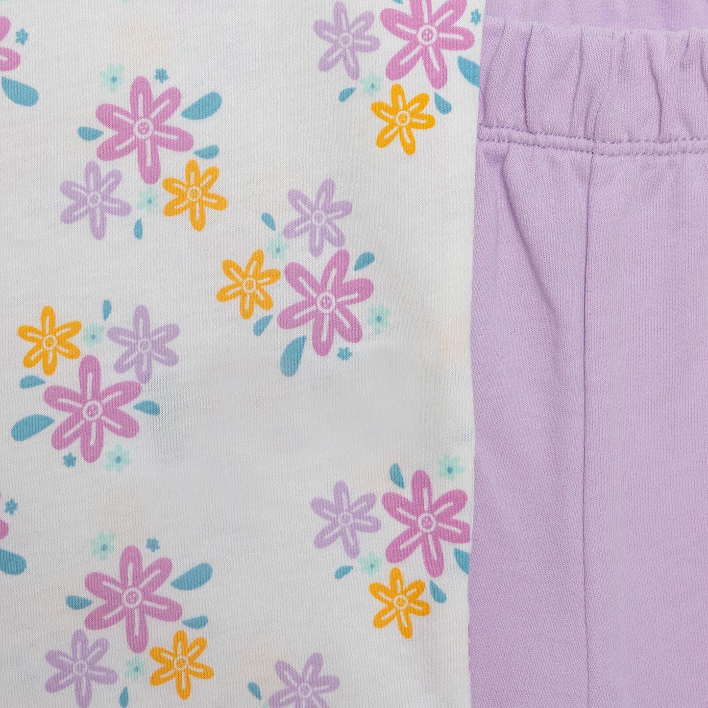HelloBaby Basic Girl Flowers Patterned T-shirt & Short - Patterned