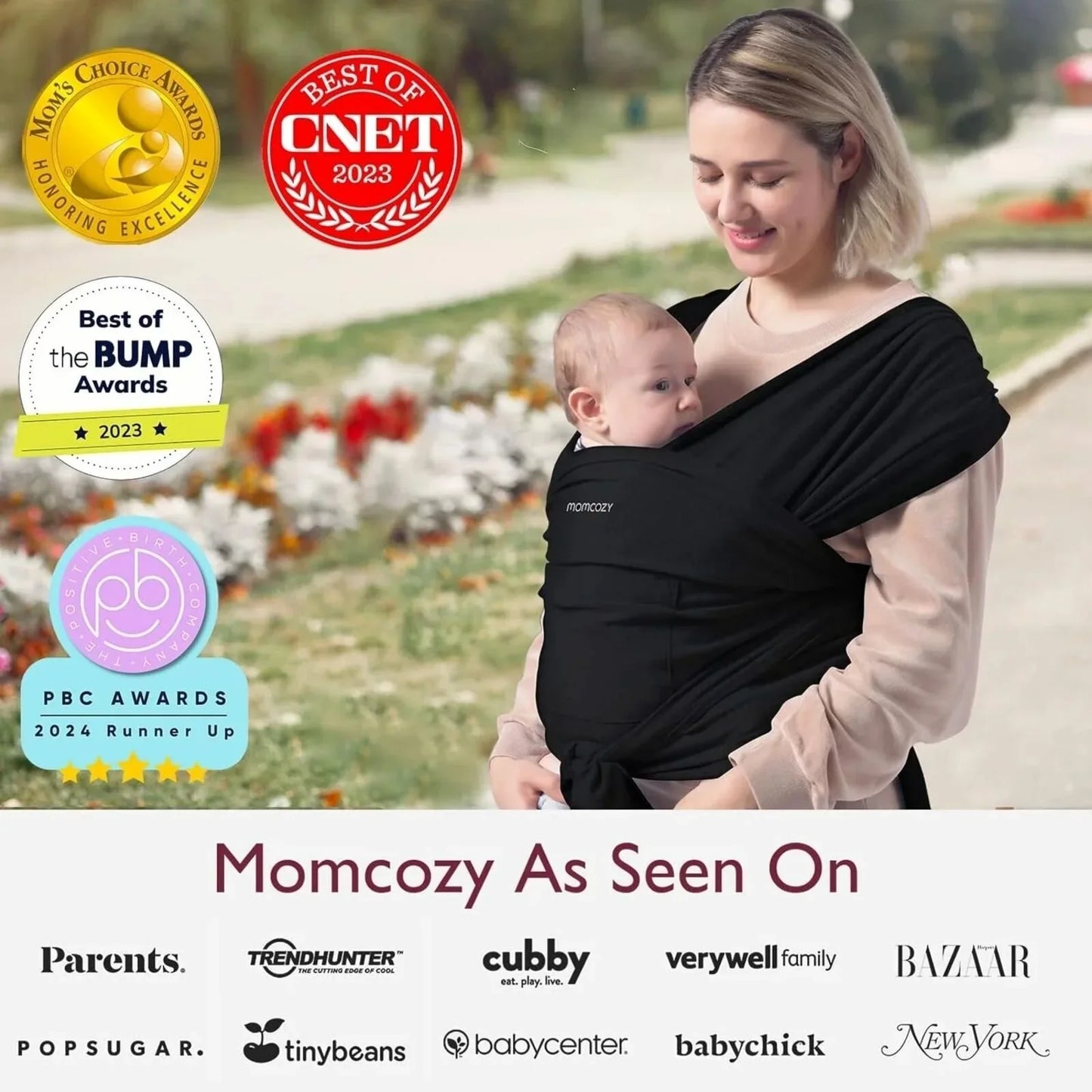 Momcozy Baby Wrap Carrier - Black