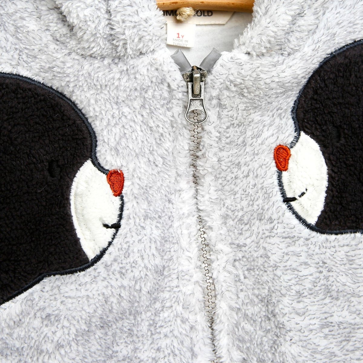 Midimod Newborn Cute Bears Welsoft Footed Jumpsuit - Grey