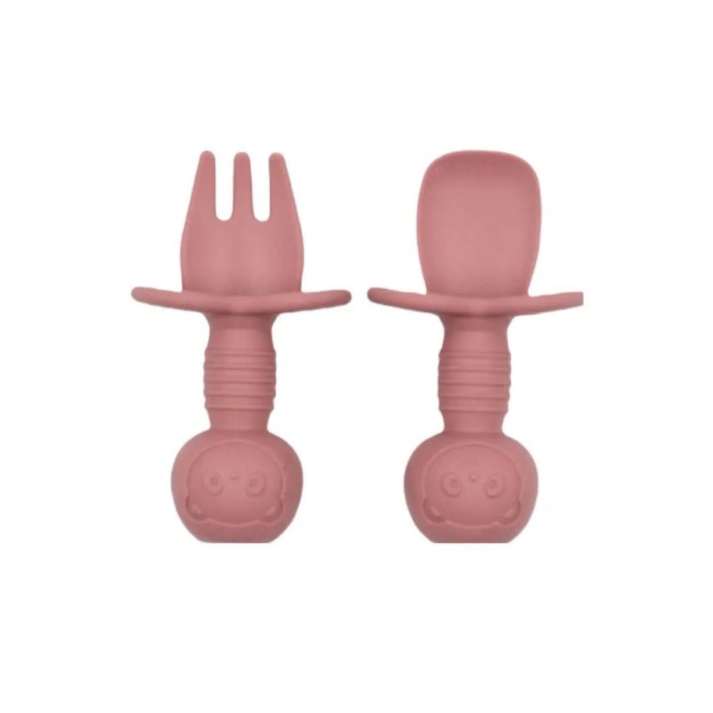 BLW Essentials Silicone Training Cutlery Set - Dusty Rose