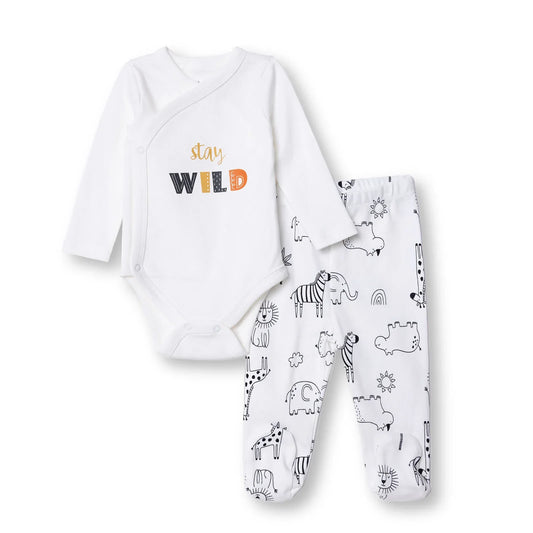 HelloBaby Newborn Body Footed Bottom - Ecru