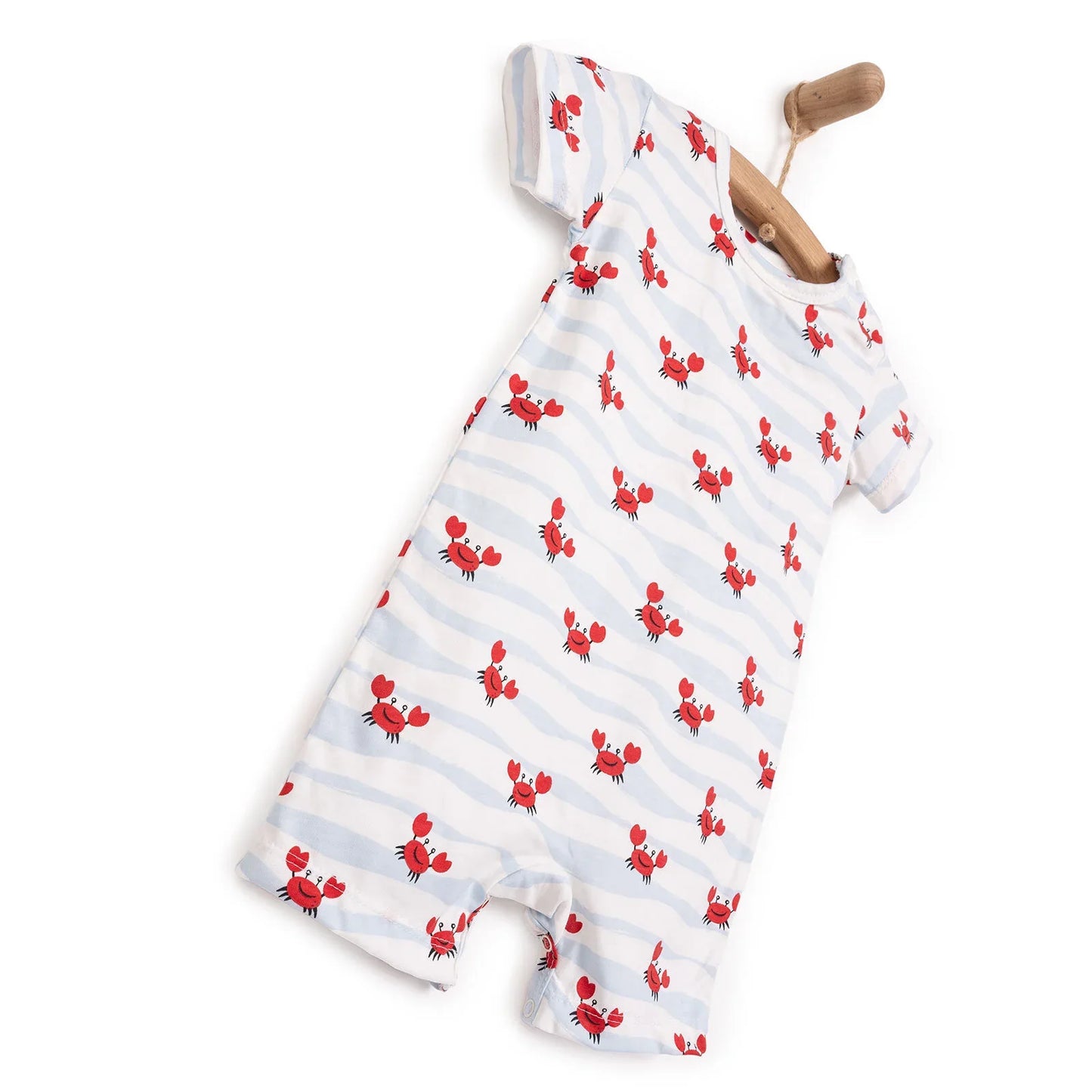 HelloBaby Newborn Boy Short Overalls - Ecru