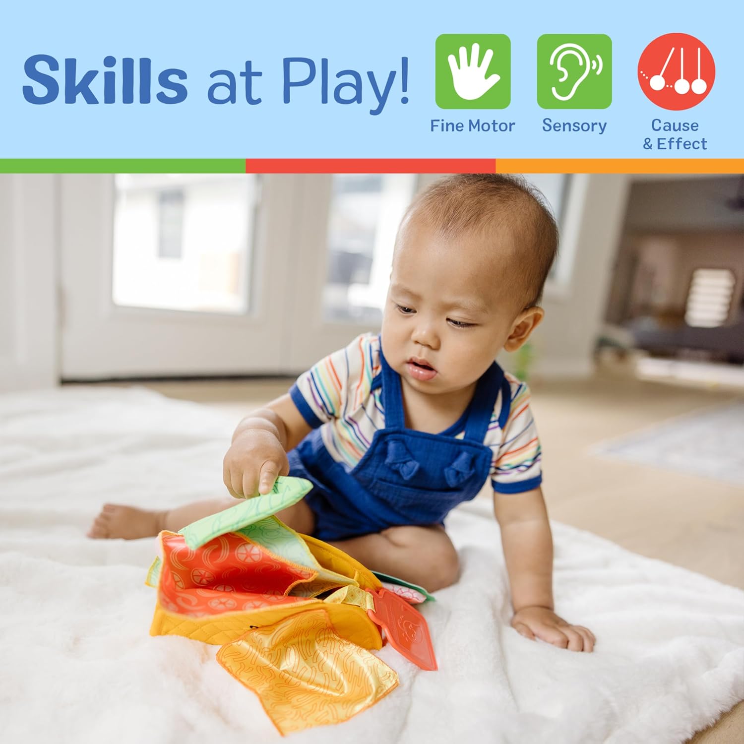 Melissa & Doug Touch & Feel Taco Soft Toy 12-Piece Sensory Fill & Spill Toy for Babies 6 months+