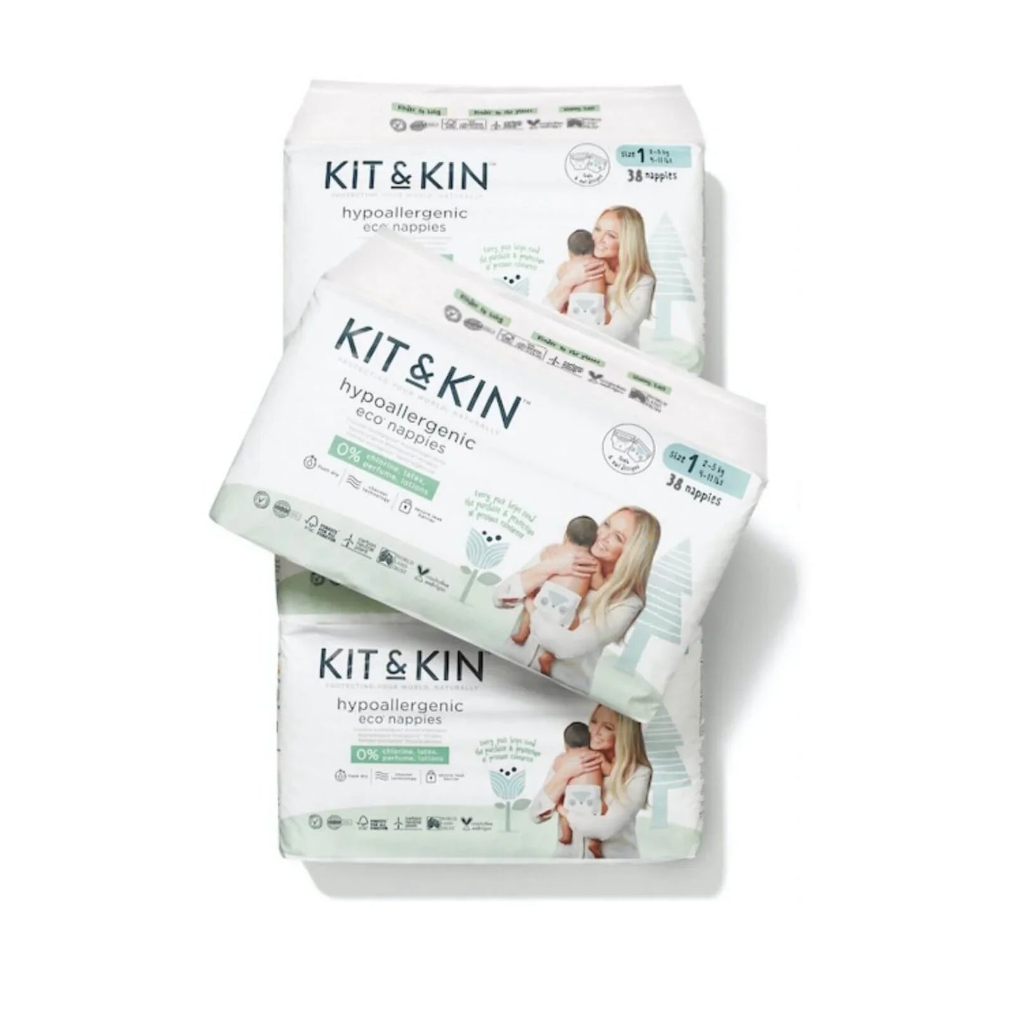 Kit & Kin Nappies Size 1 - 38 nappies