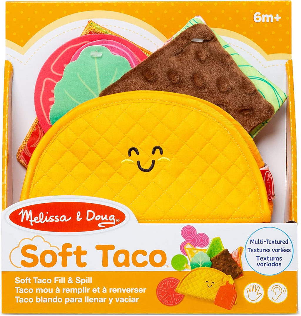 Melissa & Doug Touch & Feel Taco Soft Toy 12-Piece Sensory Fill & Spill Toy for Babies 6 months+