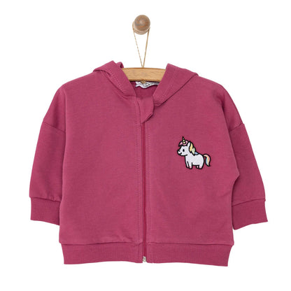 HelloBaby Newborn Girl Cardigan - Damson