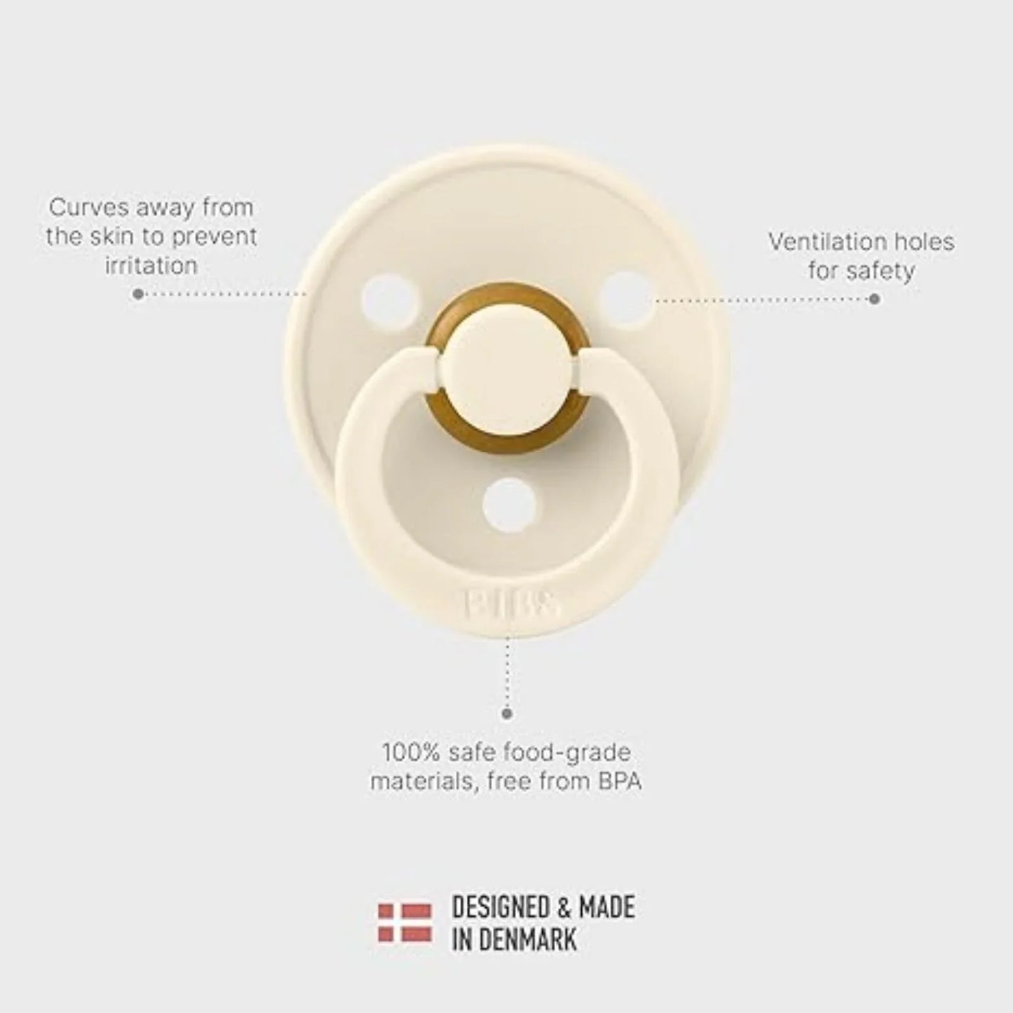 BIBS Colour Latex Soothers 0-6 months Pack of 2 - Vanilla & Cloud