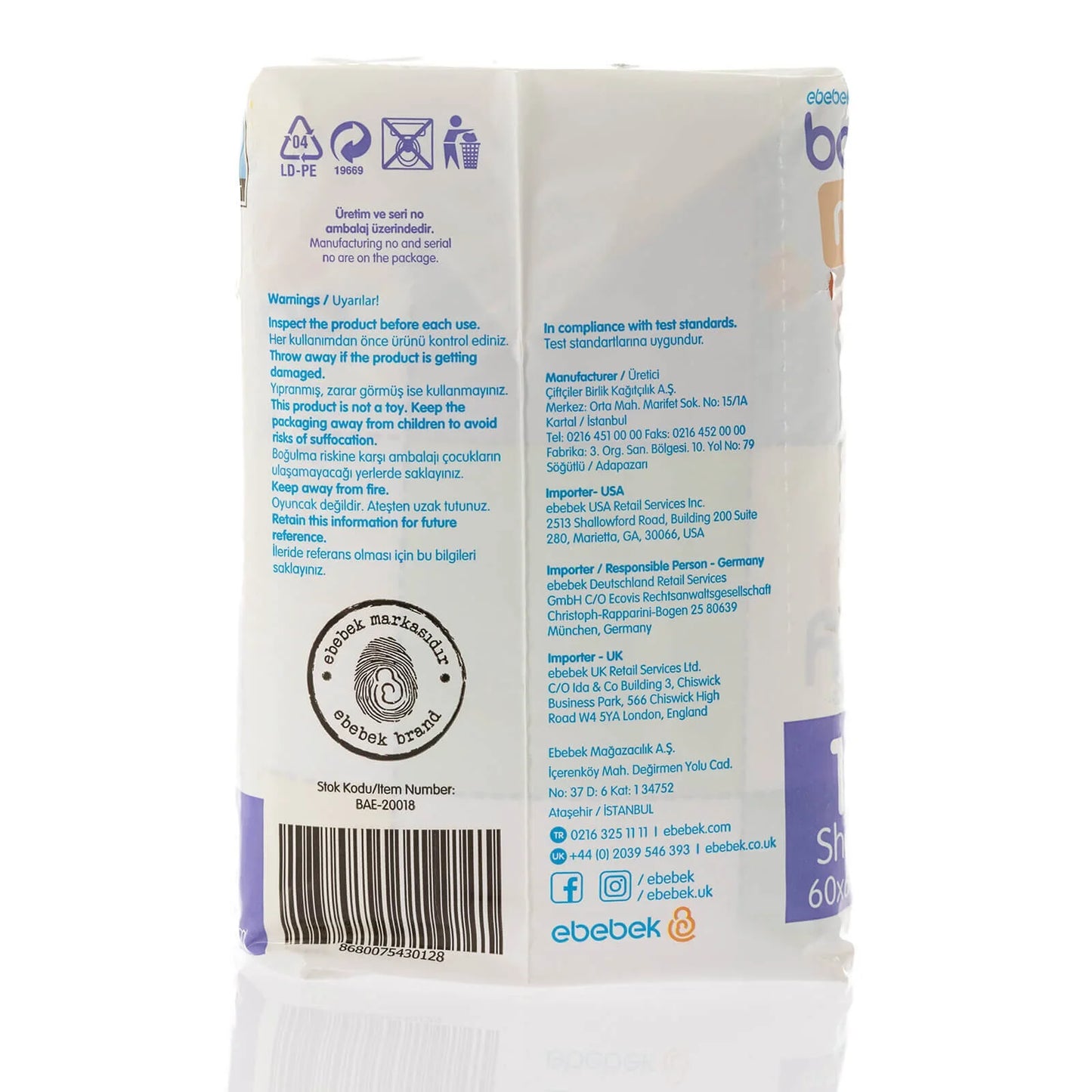 Baby Me Soft Padded Changing Mats 60x60cm - 10 pcs