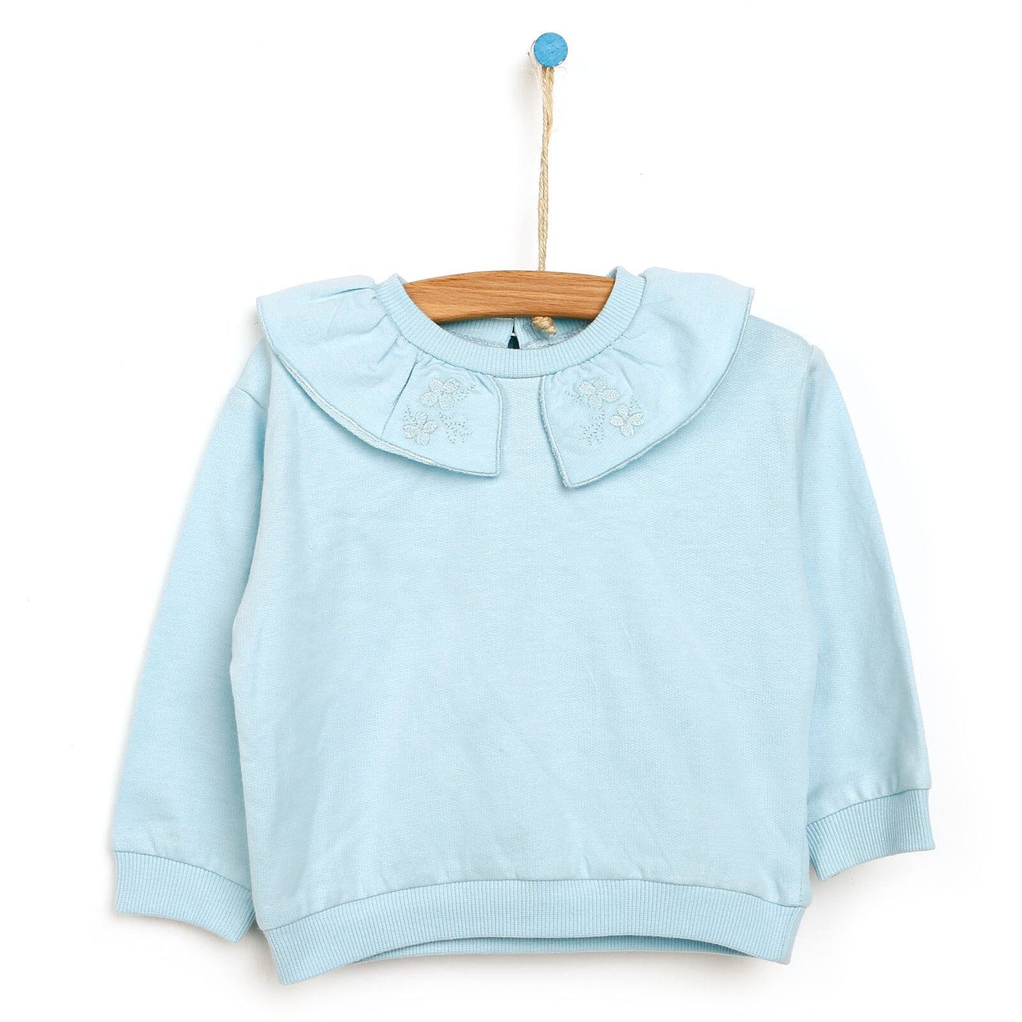 Tuffy Sweatshirt Collared - Footless Bottom - Light Blue