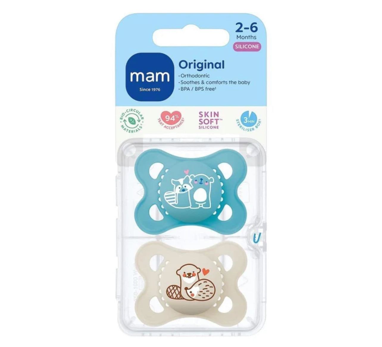 MAM Original Soother (2-6 Months) - Blue (Pack of 2)