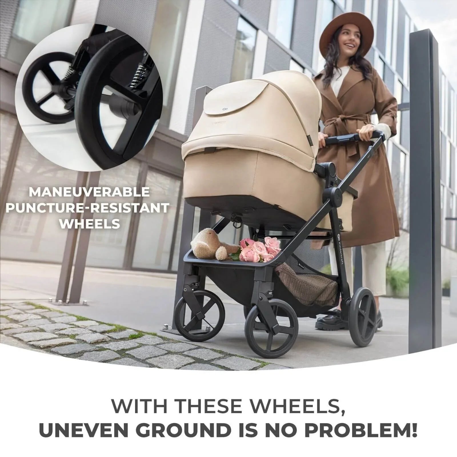 Kinderkraft Newly Mink Pro 4-in-1 Travel System - Sand Beige