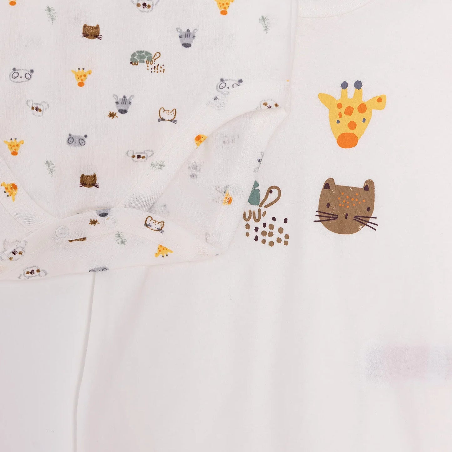 HelloBaby Unisex Baby Short Sleeve Bodysuit 2 pcs - Ecru