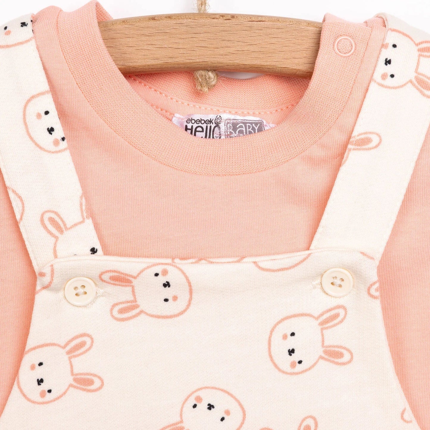 HelloBaby Girl Overalls T-shirt - Coral