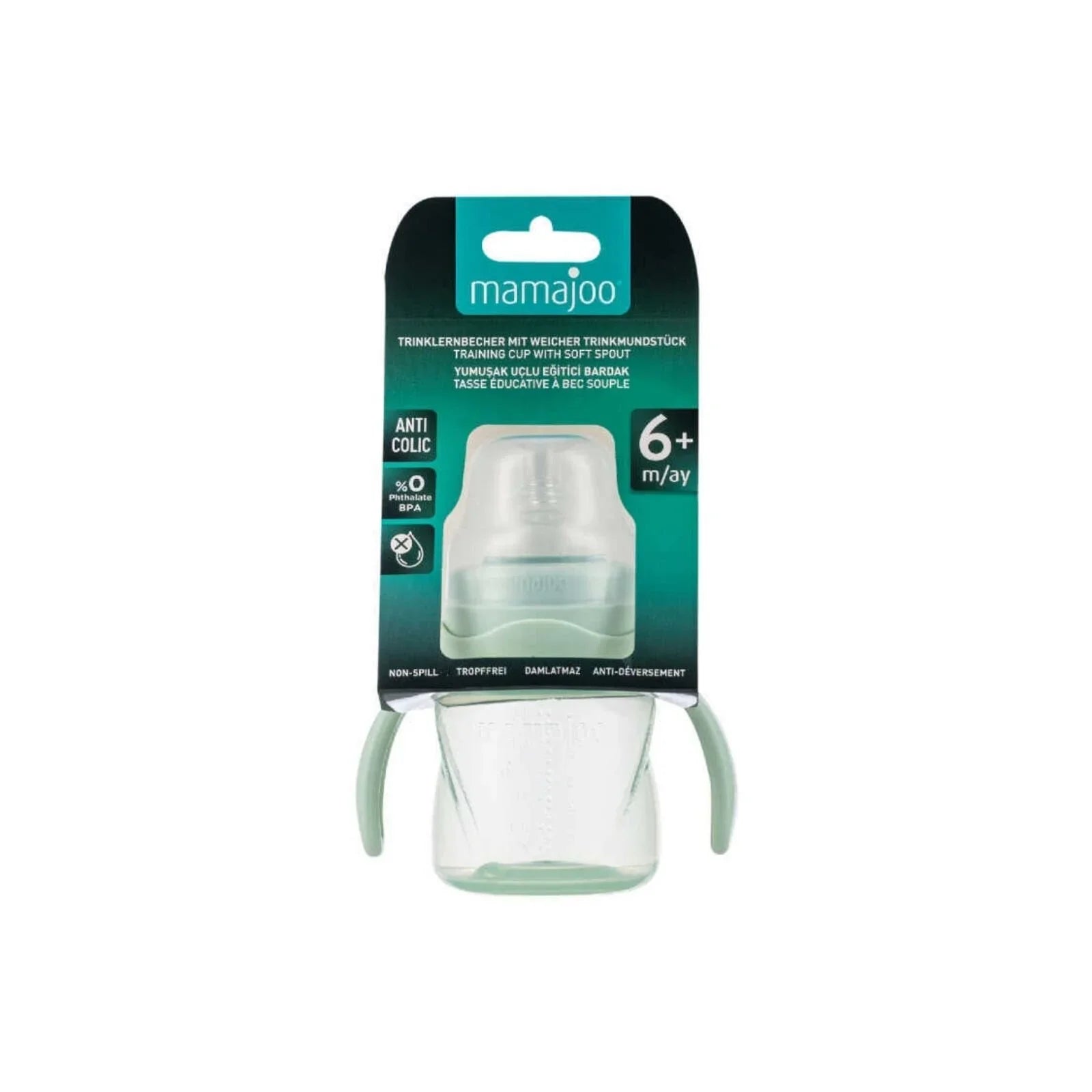 Mamajoo Training Cup with Handles 6+ months 160ml - Powder Green