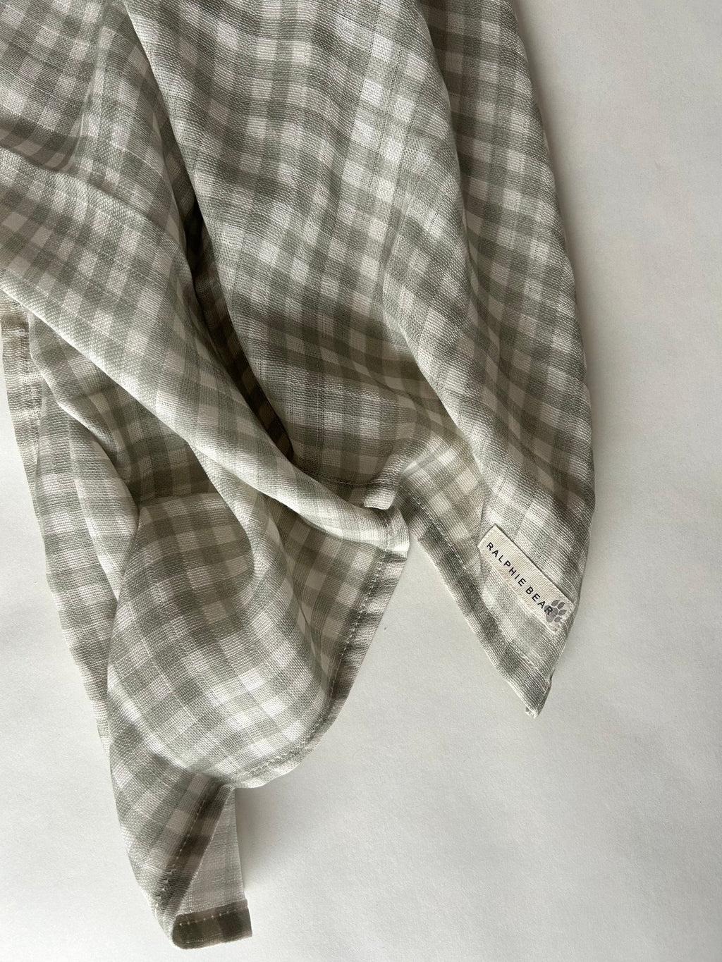 Gingham Sage Large Swaddle Muslin
