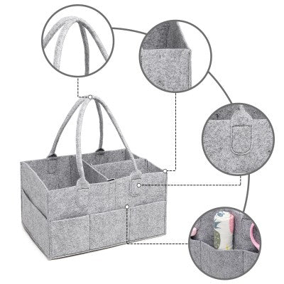 Kono Grey Felt Caddy Organiser With Storage