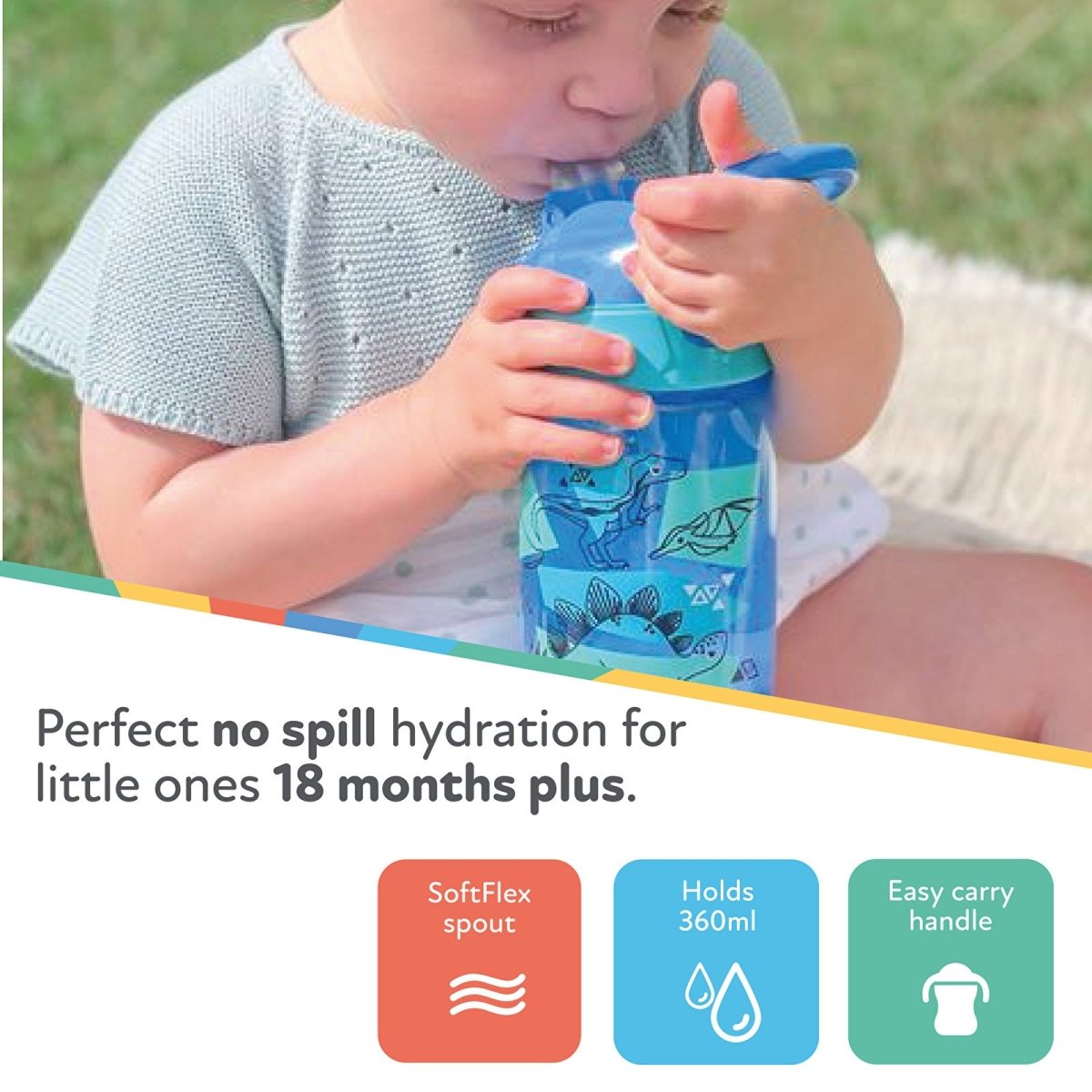 Nuby Incredible Gulp 18+ months 360ml Pack of 2 - Multicolour