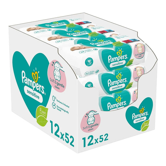 Pampers Baby Wipes Sensitive 12x52 pcs