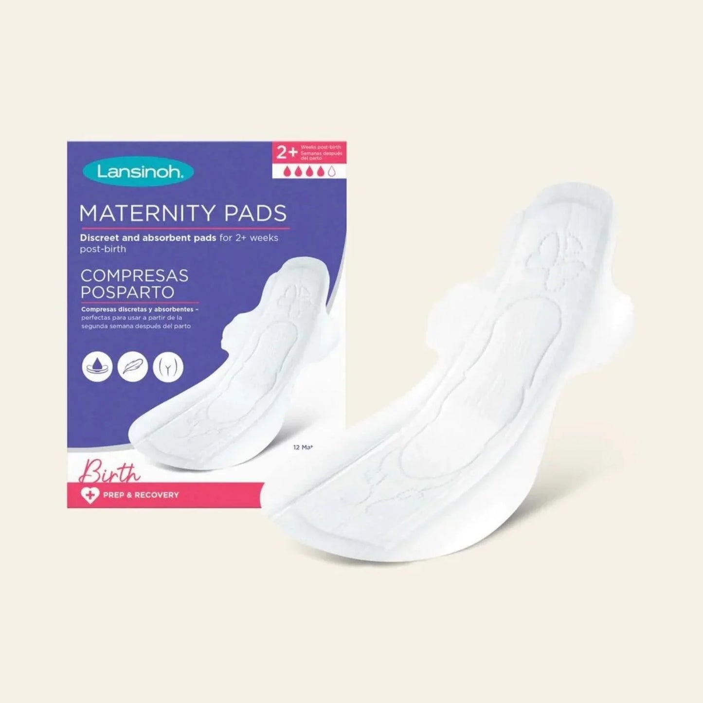 Lansinoh Discreet & Absorbent Maternity Pads for 2+ weeks Postpartum 12 pcs
