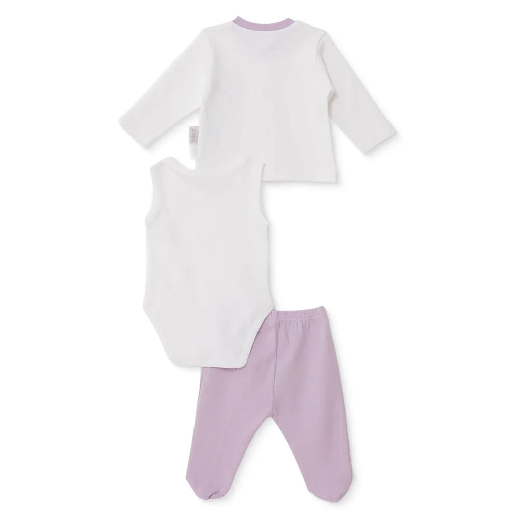 Bebbek Girls 10pc Newborn Set Animal with Poppers V-Neck Long Leg Long Sleeve - Ecru