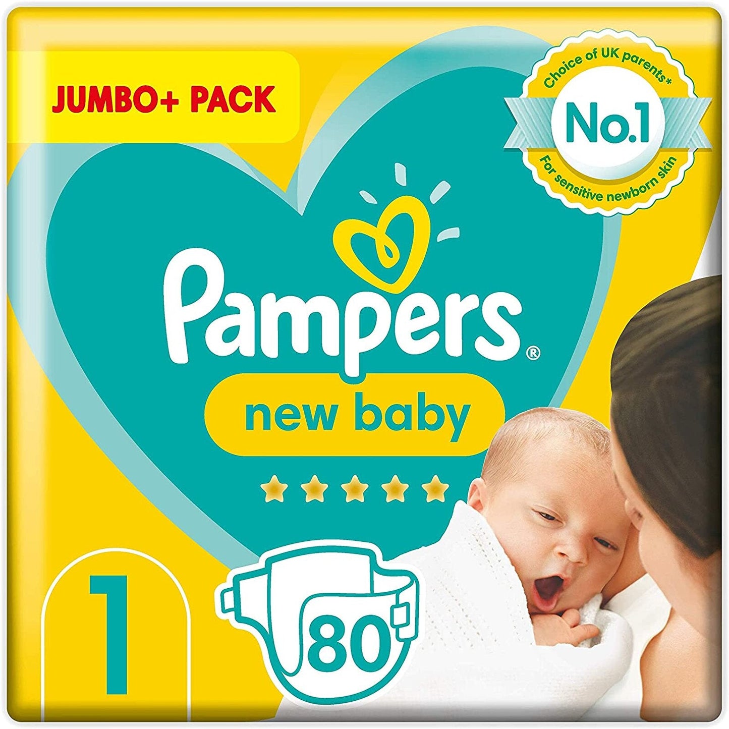 Pampers New Baby Size 1 Jumbo Pack - 80 nappies