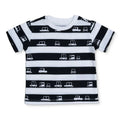 HelloBaby Boys T-shirt Vehicle Print Crew Neck Short Sleeve - Ecru