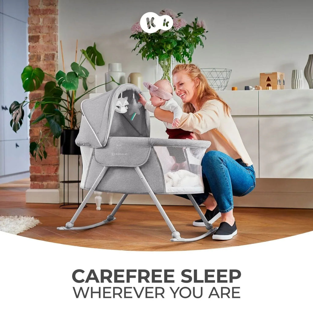 Kinderkraft Lovi 3-in-1 Baby Crib - Grey
