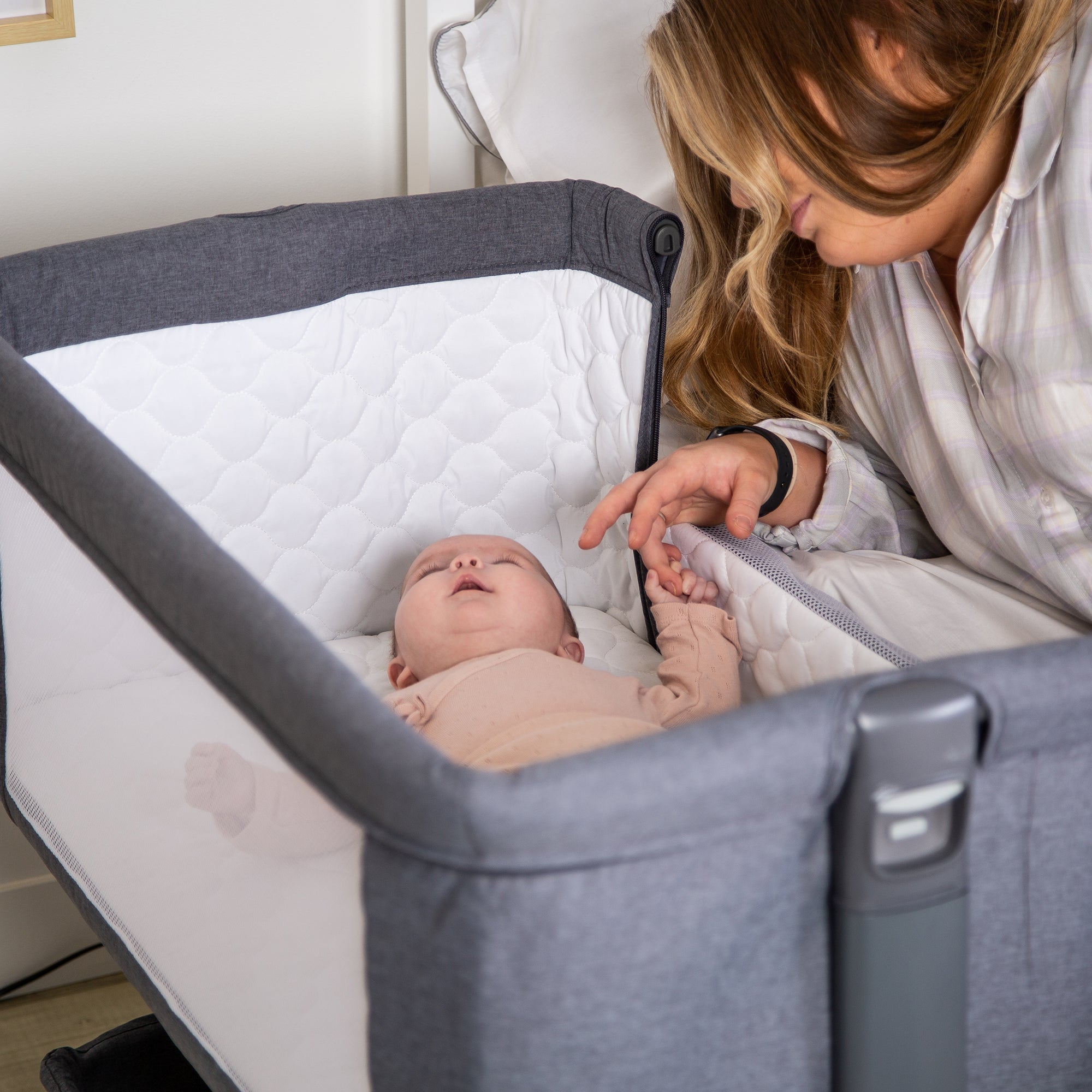 Red Kite Quiet Time Cosysleep Bedside Crib (Grey)