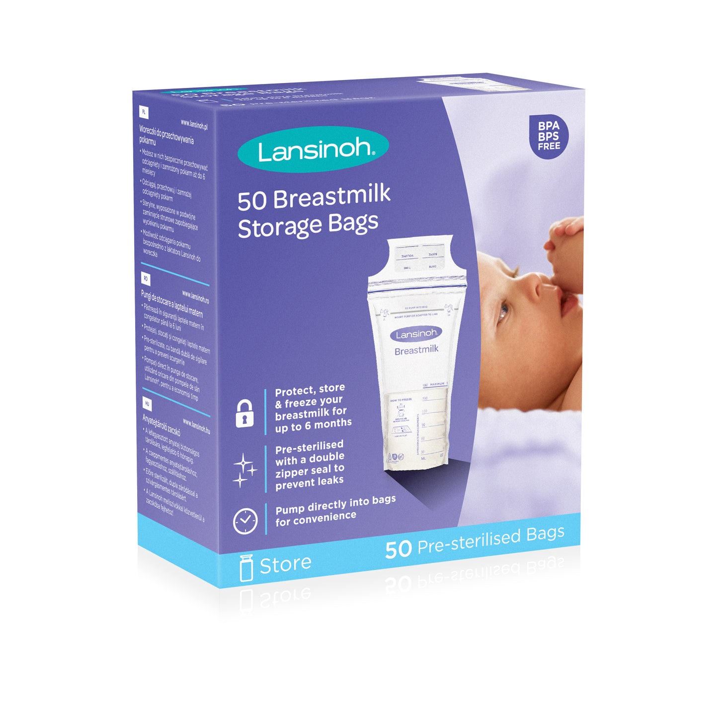 Lansinoh Milk Storage Bags 180mls (Pack of 50)