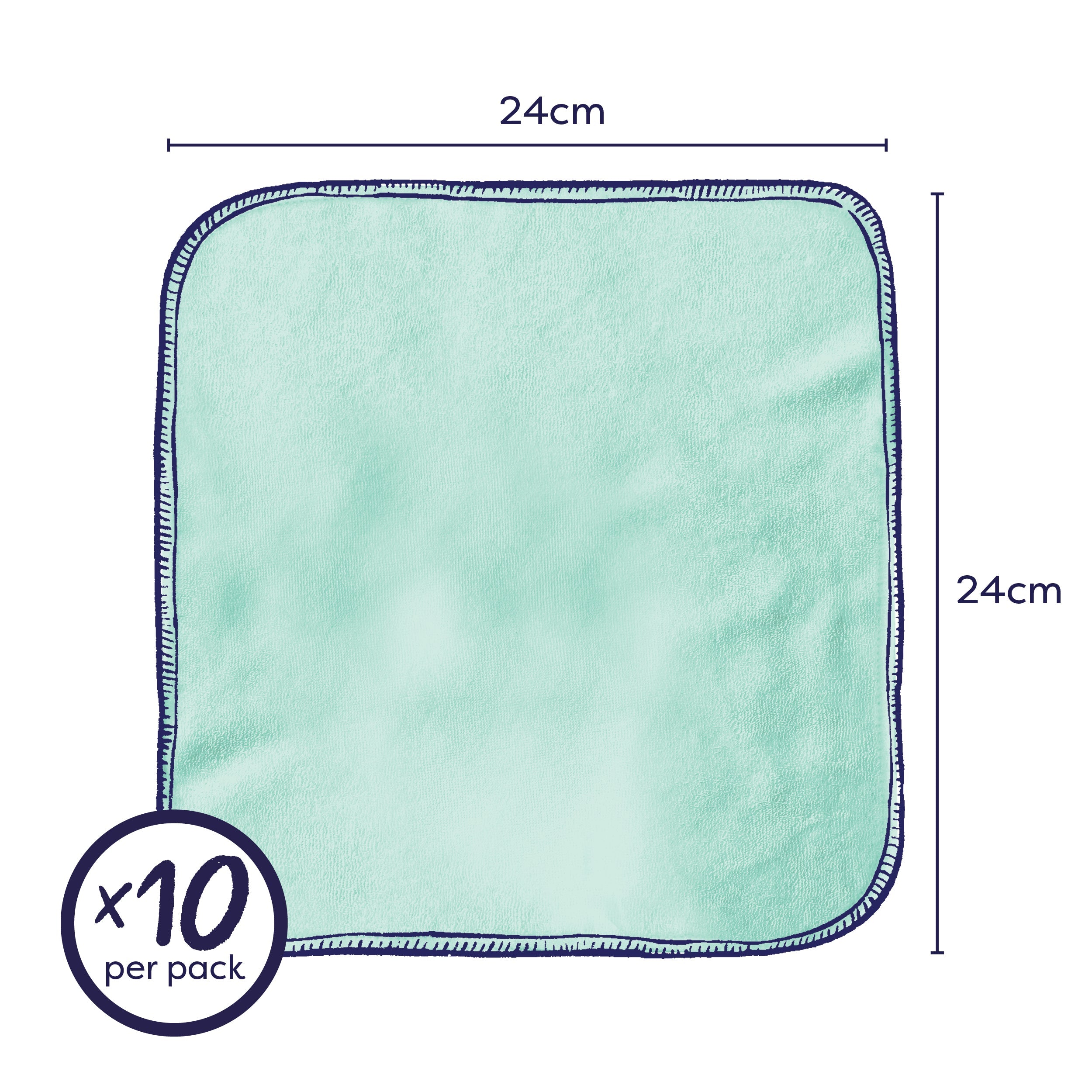 Reusable Baby Wipes for Sensitive Skin in Paintbox Pastels