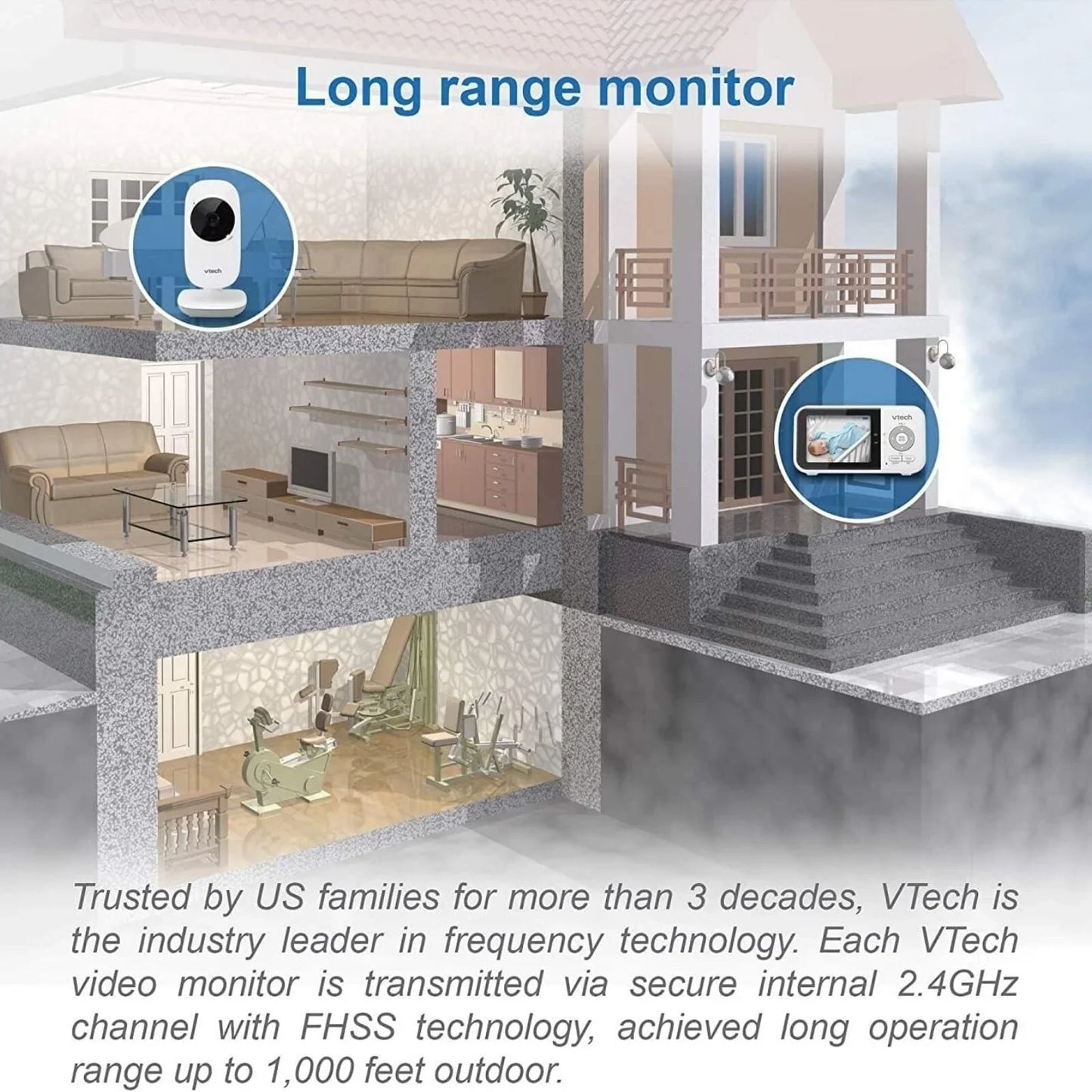 VTech VM819 2.8" Digital Video Baby Monitor with Adjustable Camera
