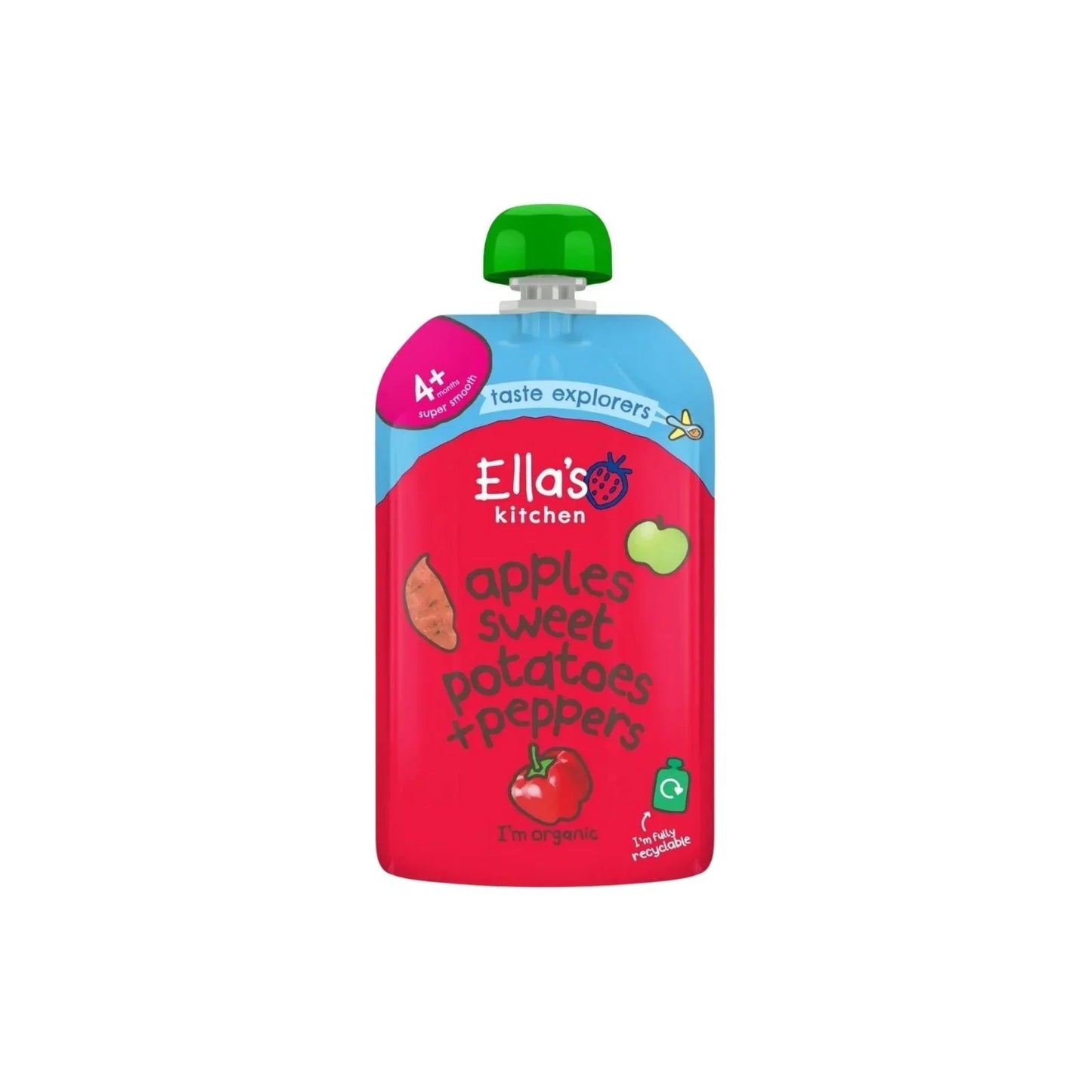 Ella's Kitchen Organic Apples Sweet Potatoes & Peppers Baby Pouch 4+ months 120g