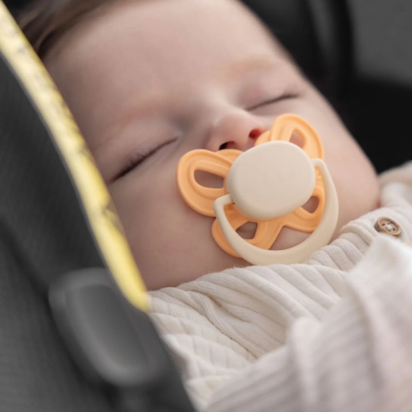 Mooma Clown & Butterfly Soothers 0-6 months Pack of 2 - Light Orange & River Green