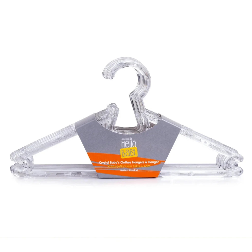 HelloBaby 6 Pack Crystal Transparent Baby Hangers - Transparent