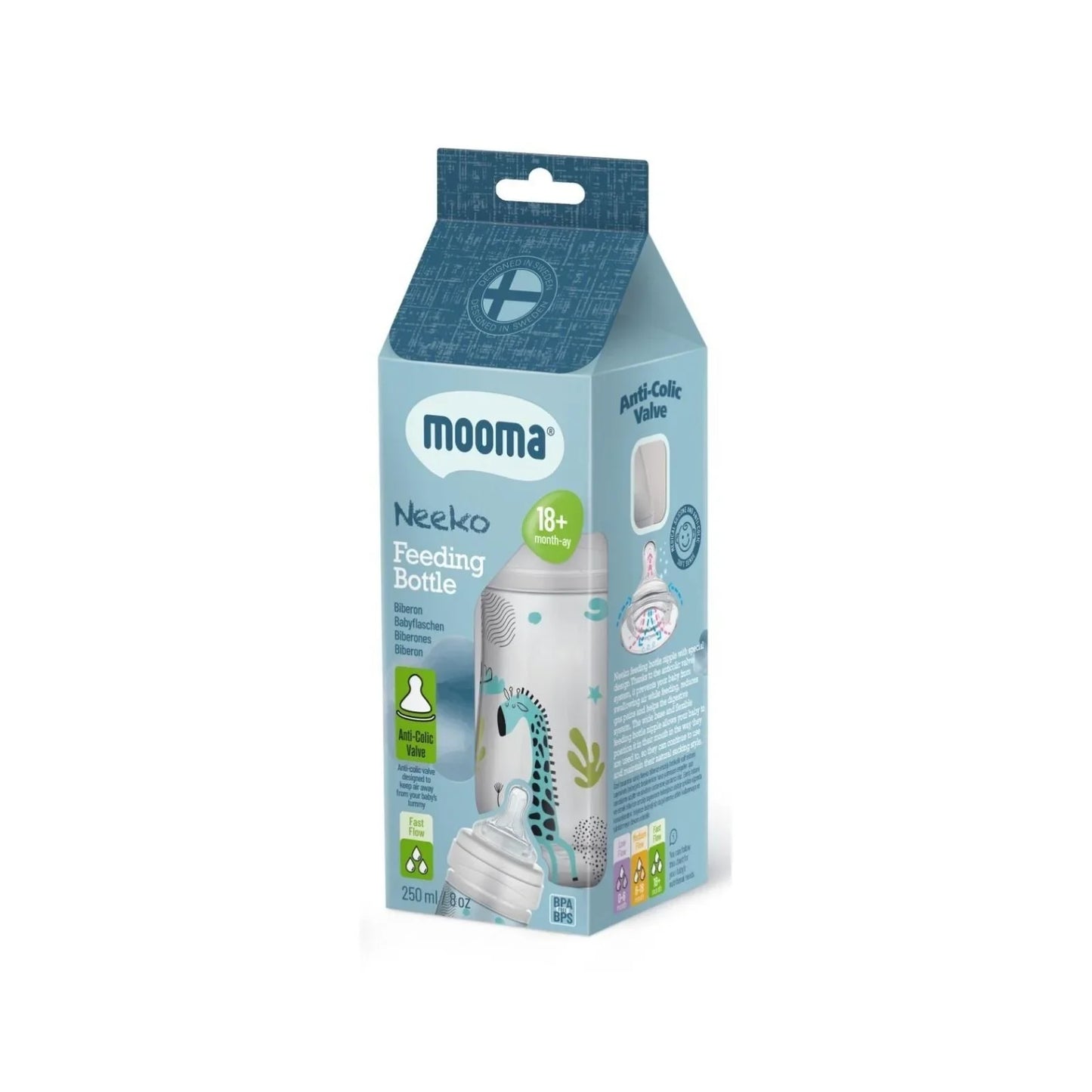 Mooma Neeko Bottle Fast Flow 18+ months 250ml - Animals