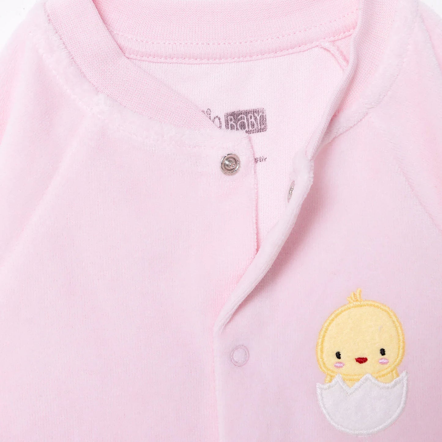 HelloBaby Newborn Velvet Footlesss Jumpsuit - Light Pink