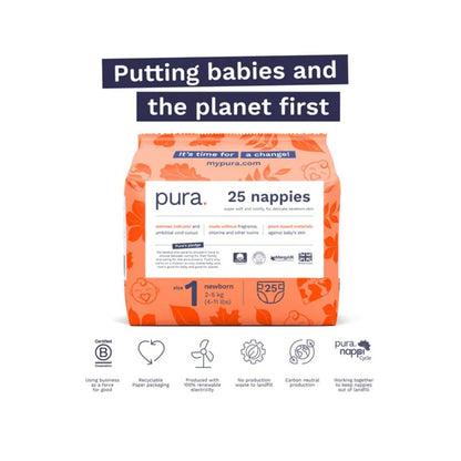 Pura Eco Nappy Size 1 - 25 nappies