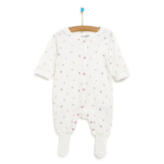 HelloBaby Newborn Baby Girl Footed Jumpsuit - Beige Melange