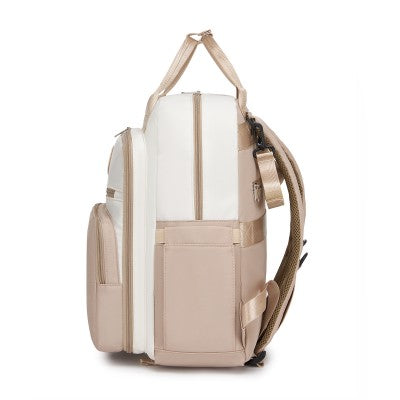 Miss Lulu Baby Changing Backpack (Khaki & White) - BCM2532KH/WH