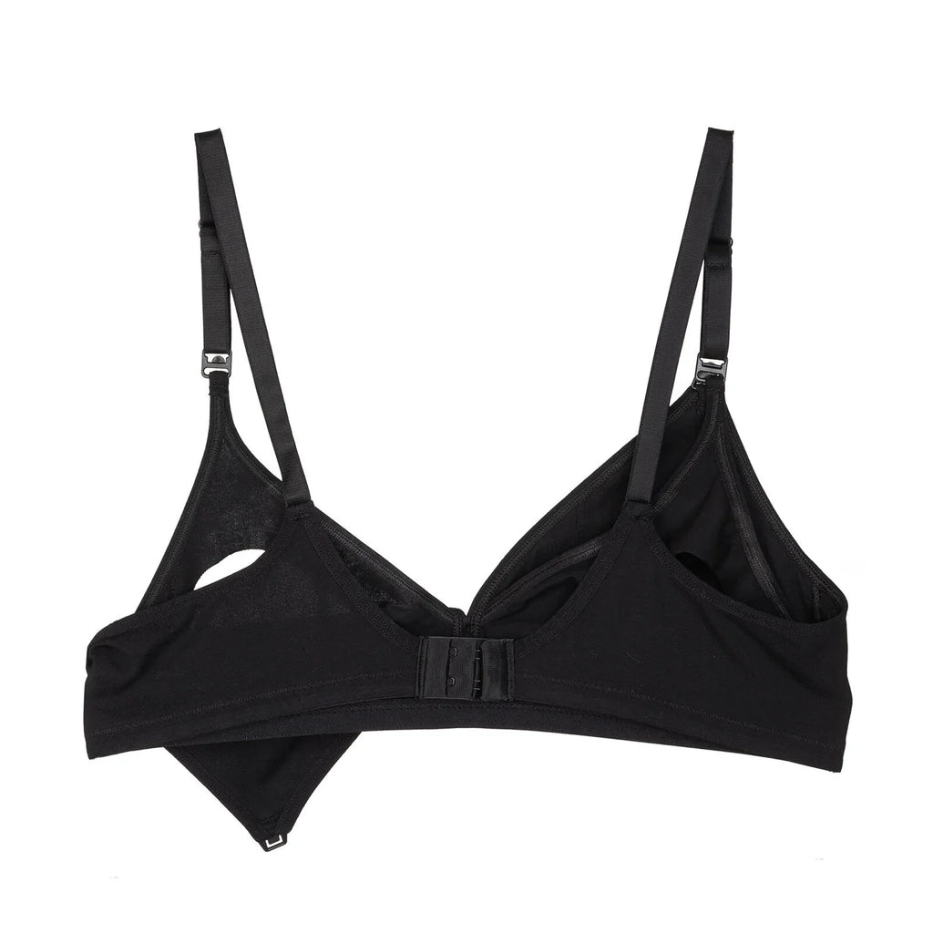 baby mom Non Padded Nursing Bra - Black
