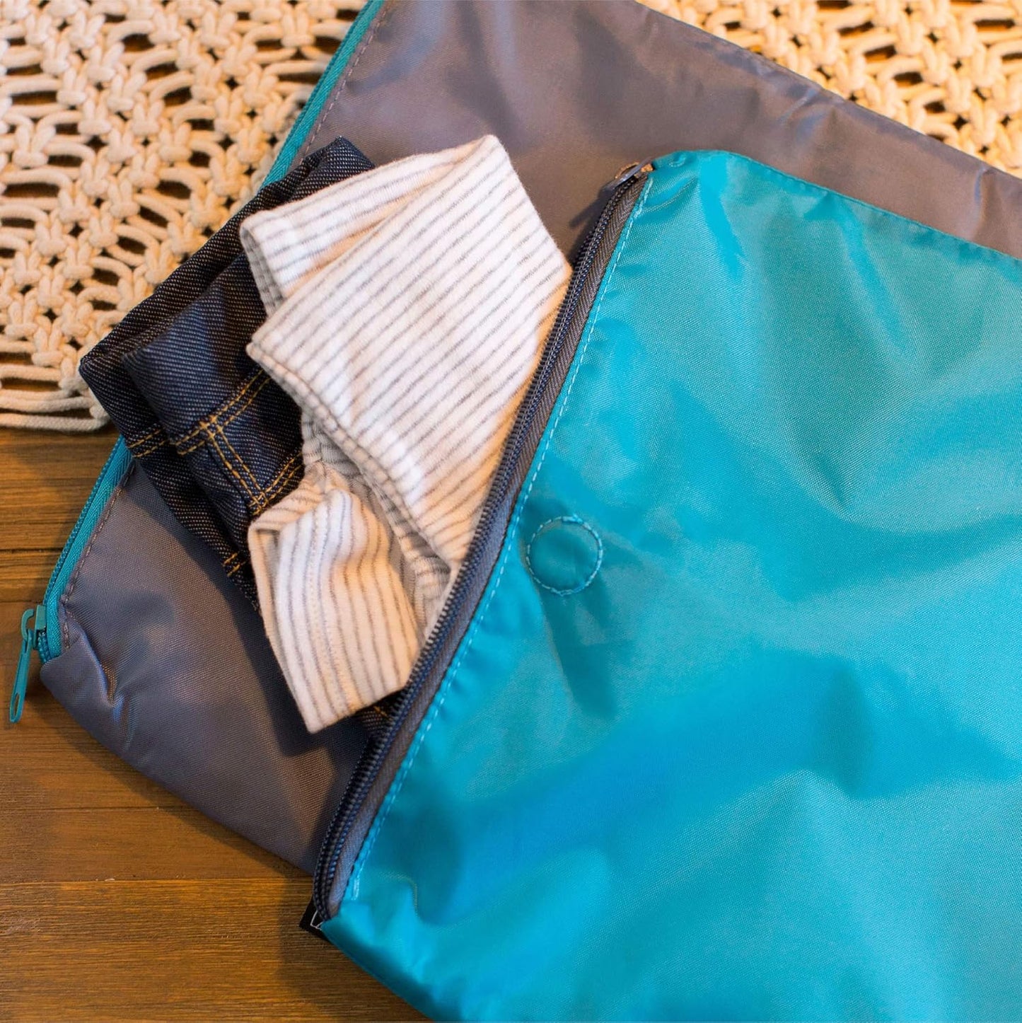 JL Childress Wet-To-Go Zipped Nappy Bags Set - Pink / Grey