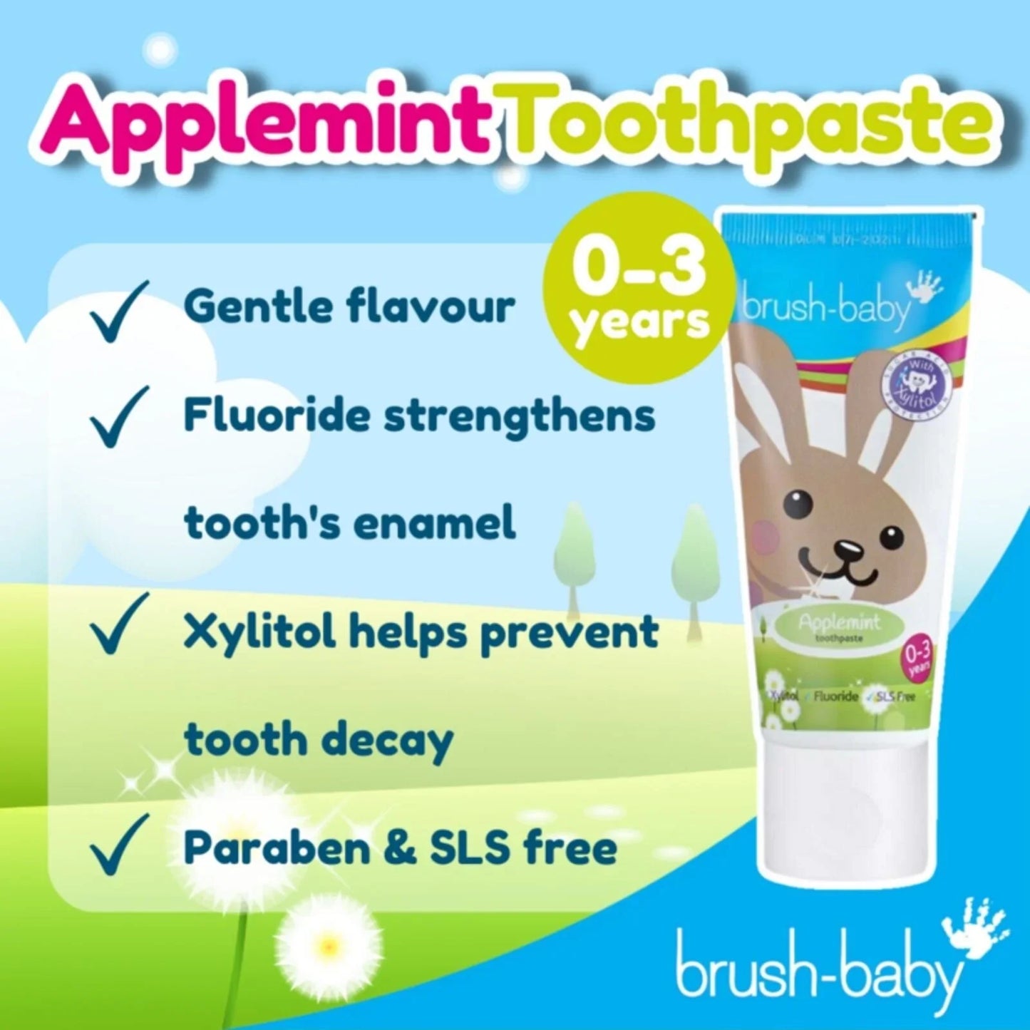 brush-baby Applemint Toothpaste 0-3 years 50ml