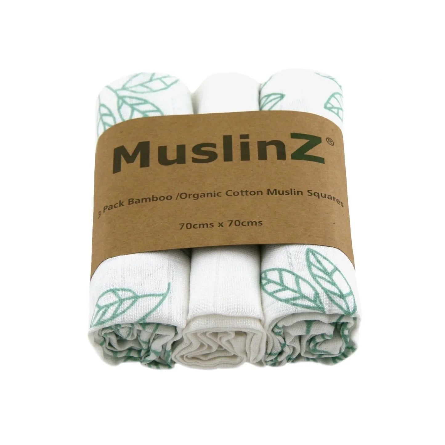 MuslinZ Bamboo/Organic Cotton Muslin Set - Aqua Leaf