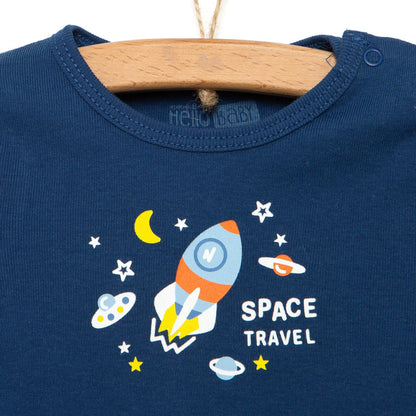 HelloBaby Baby Boy Long Sleeve Bodysuit - Navy Blue