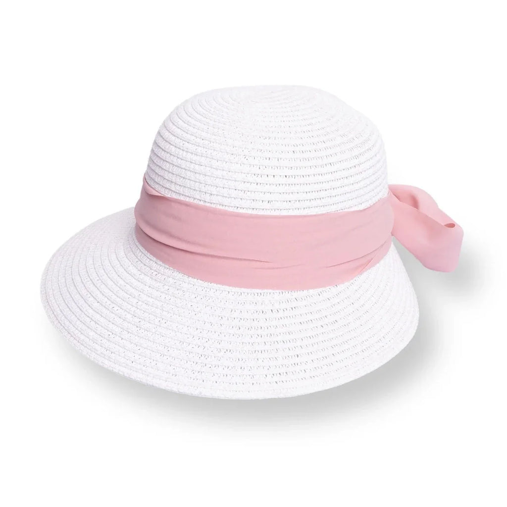 HelloBaby Ribbon Trim Straw Baby Cap (12 Months to 1-4 Years) - White