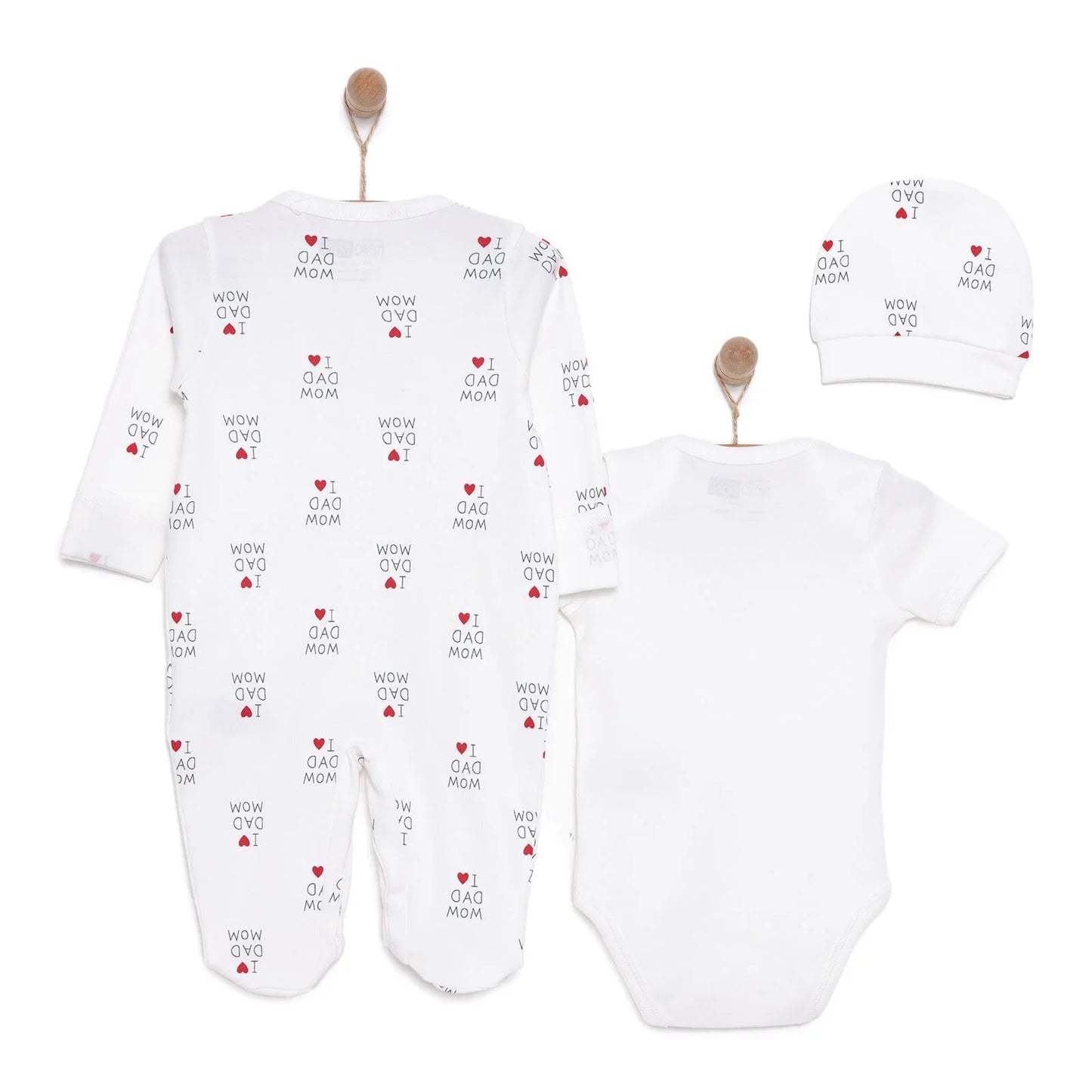 HelloBaby Newborn Baby Mom&Dad Jumpsuit- - Ecru