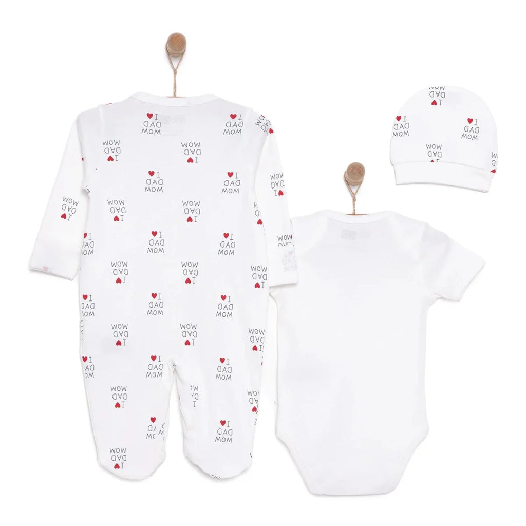 HelloBaby Newborn Baby Mom&Dad Jumpsuit - Ecru