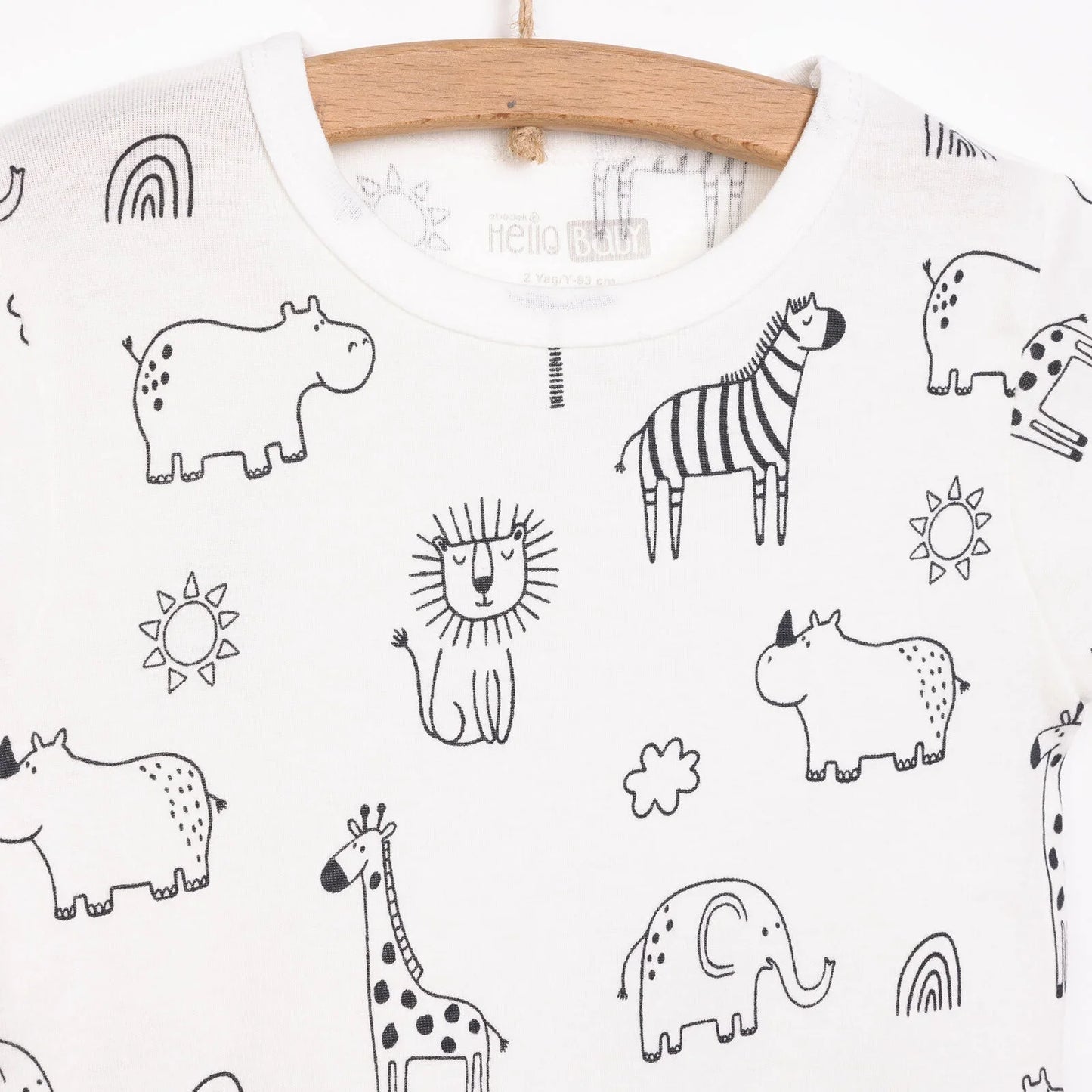 HelloBaby Boy Short Sleeve Bodysuit - Ecru