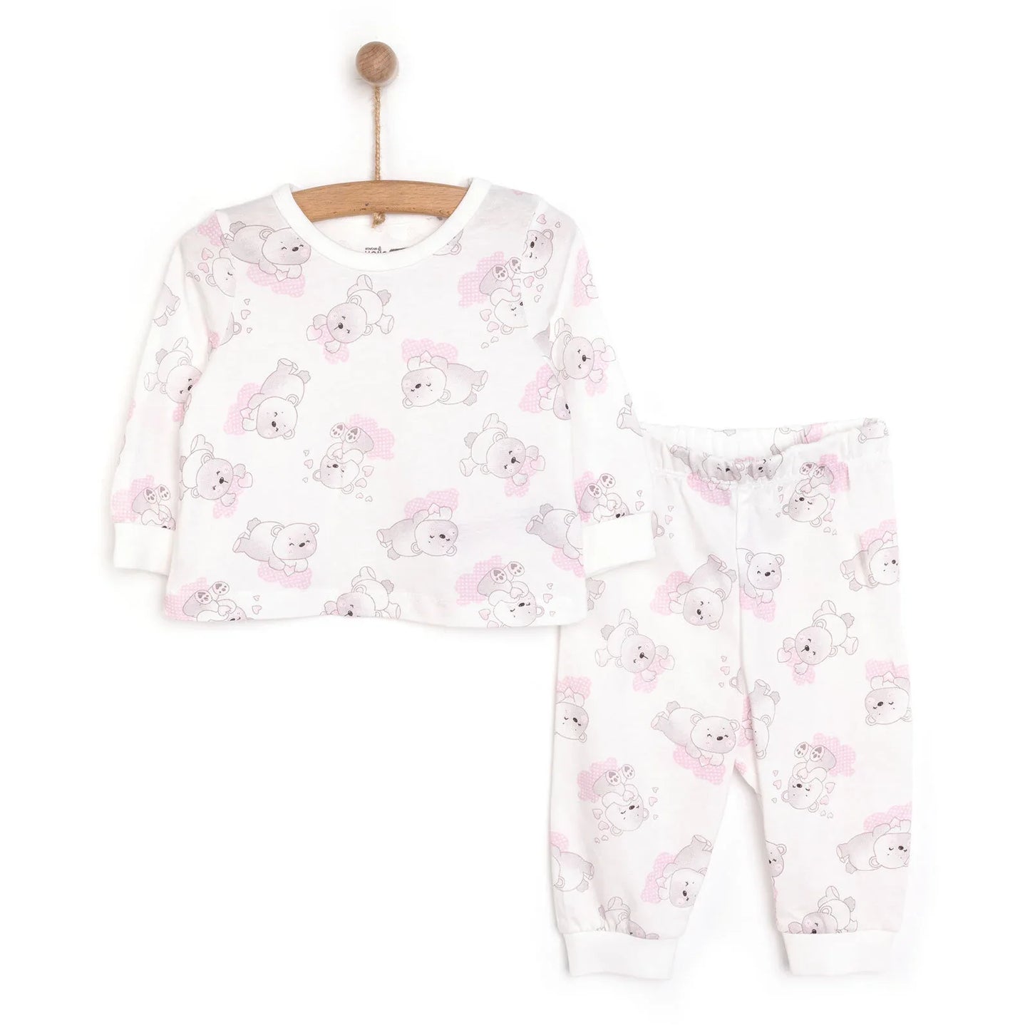 HelloBaby Baby Girl Long Sleeve Pyjamas Set - White